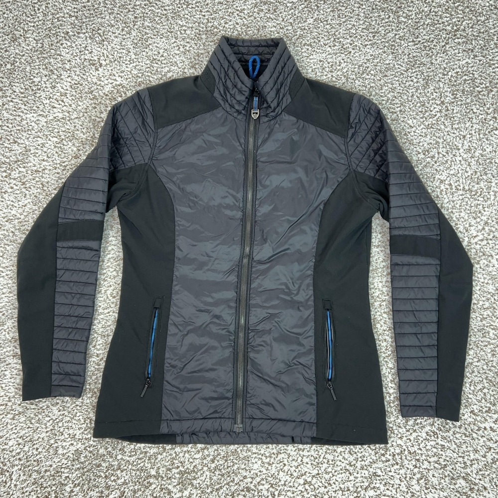 Kuhl Jacket Womens Small Gray Quilted Softshell Zip Insulated Outdoor Firefly